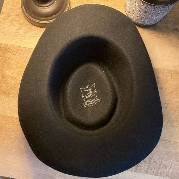 Vintage Bollman Doeskin 100% Wool Hat Black w/ Silver Studs - Picture 8 of 11